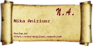 Nika Aniziusz névjegykártya